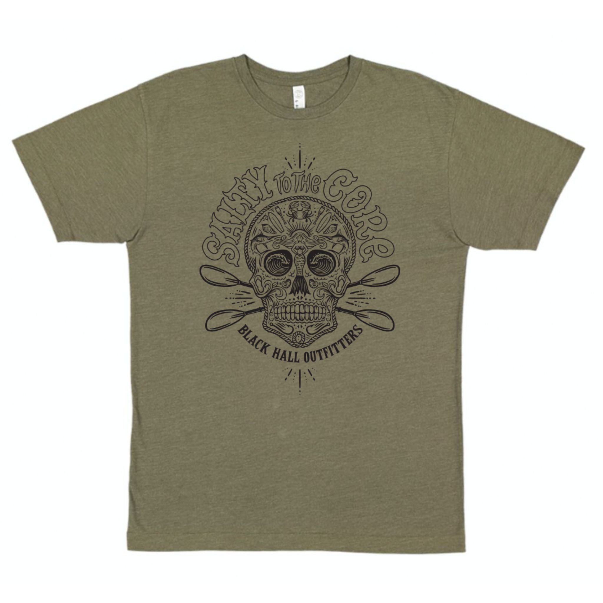 Black Hall Ausstatter, BHO "Salty to the Core" Sugar Skull Herren Kurzarm-Shirt