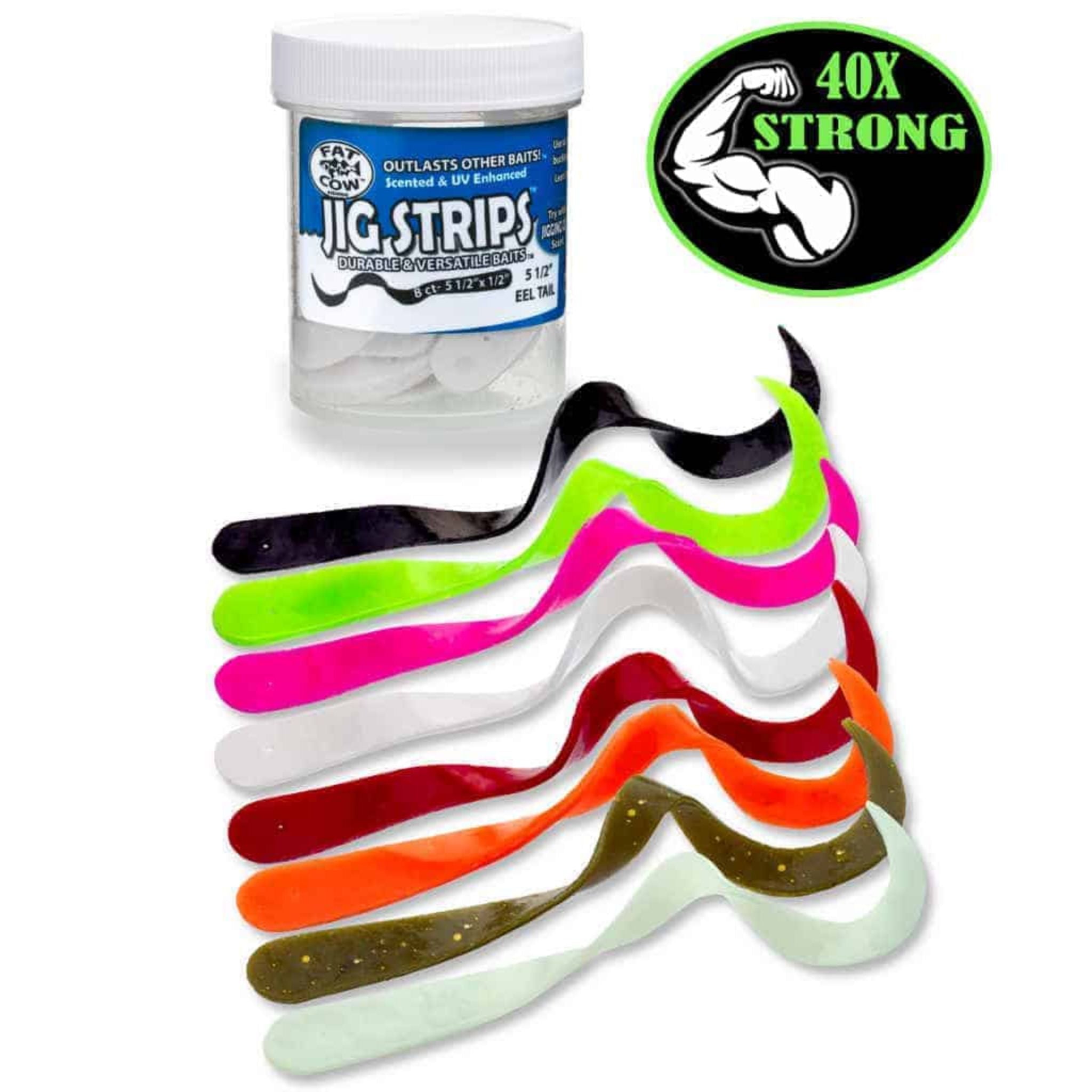 Fette Kuh, Fat Cow Fat Aal Tail Jig Strips