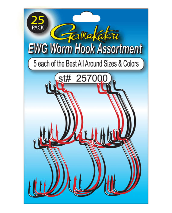 Gamakatsu, Gamakatsu EWG Wurmhaken Sortiment 25-teilig Variety Pack