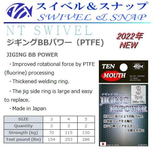 NT Drehgelenk, NT SWIVEL Jigging BB Power (PTFE) Ring