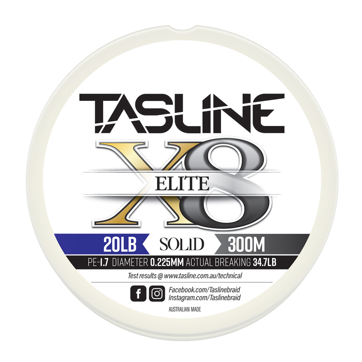 Tasline, Tasline Elite Weiß Geflochtene Schnur 300m