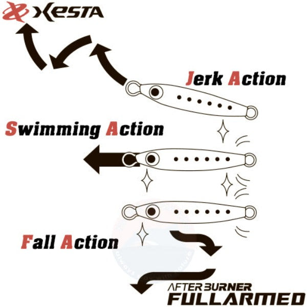 XESTA, XESTA AFTER BURNER FULL ARMED METAL JIG 30g