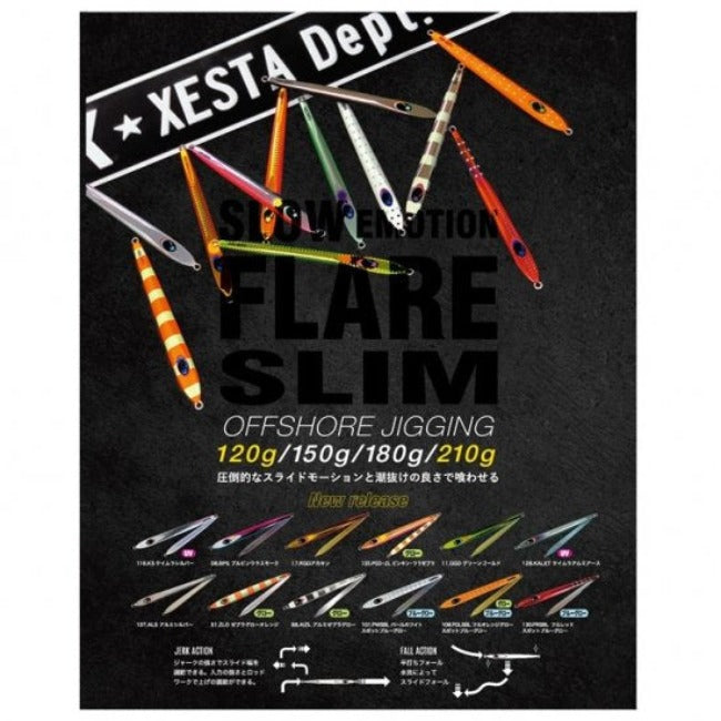 XESTA, XESTA SLOW EMOTION FLARE SLIM METAL JIG 120g